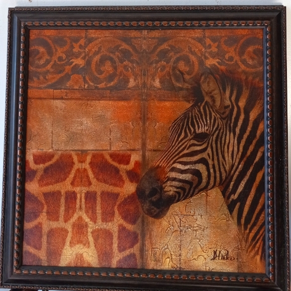 Decor Wall Animal Picture of a Zebra 2x2 ft No Glass - Picture 1 of 4